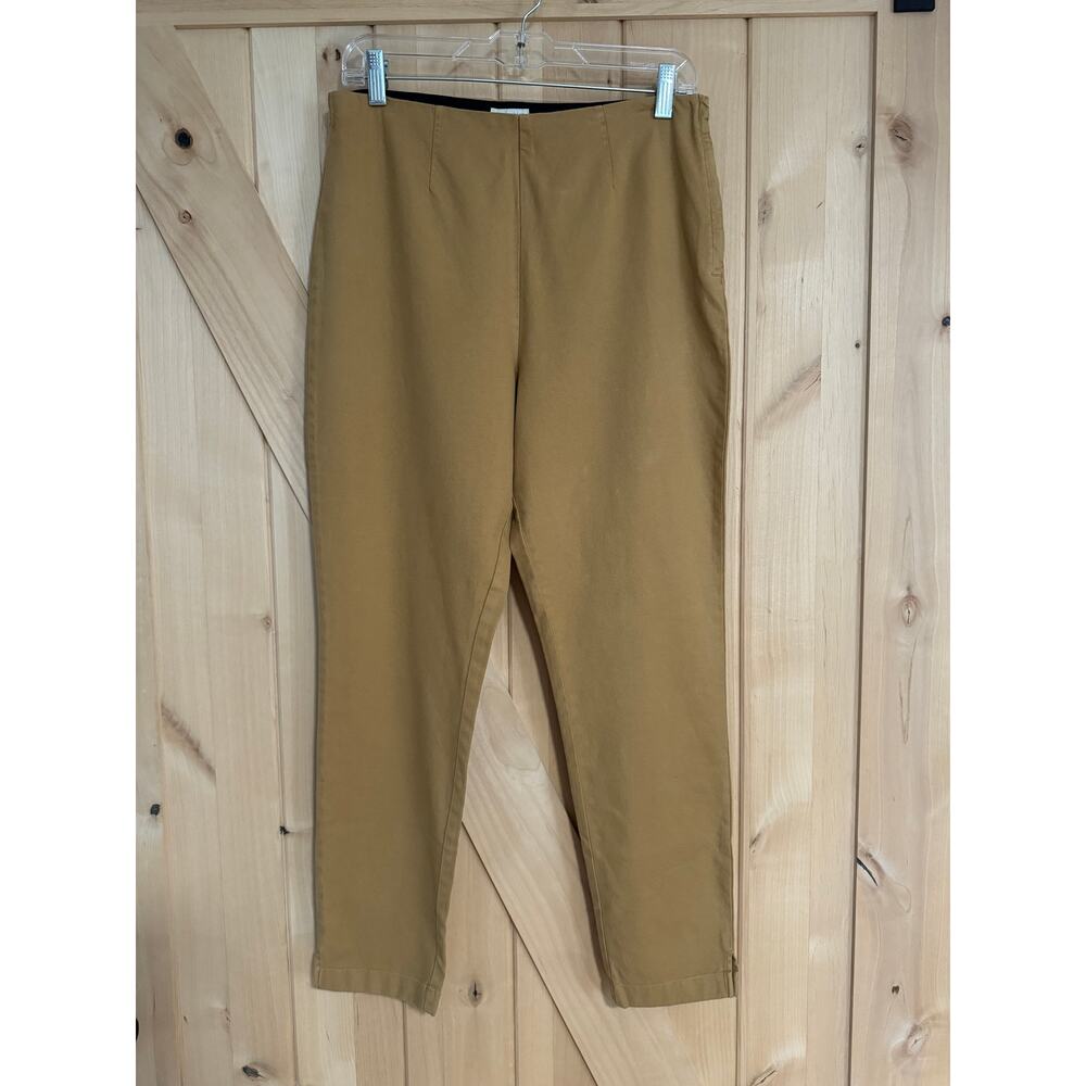 Garnet Hill | Side Zip Slim Twill Trousers in Sandalwood | Size 6
